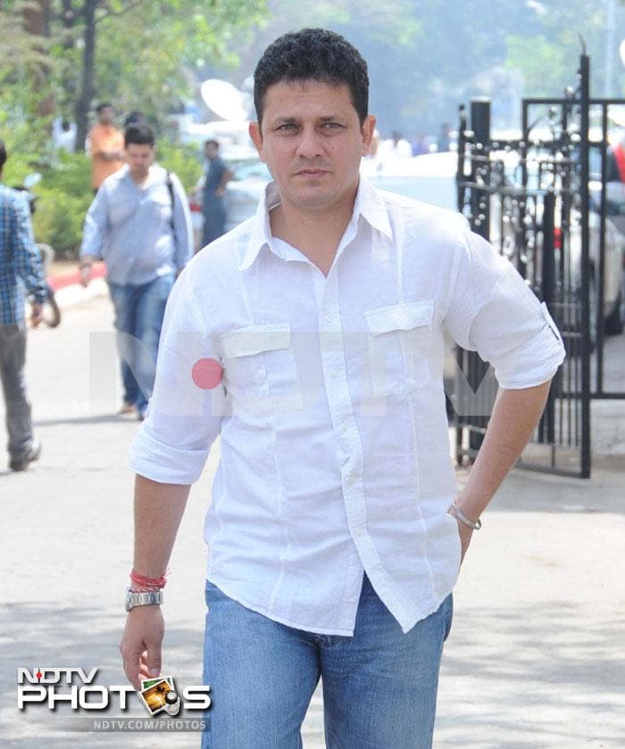 Actor-director Kabir Sadanand at the funeral.