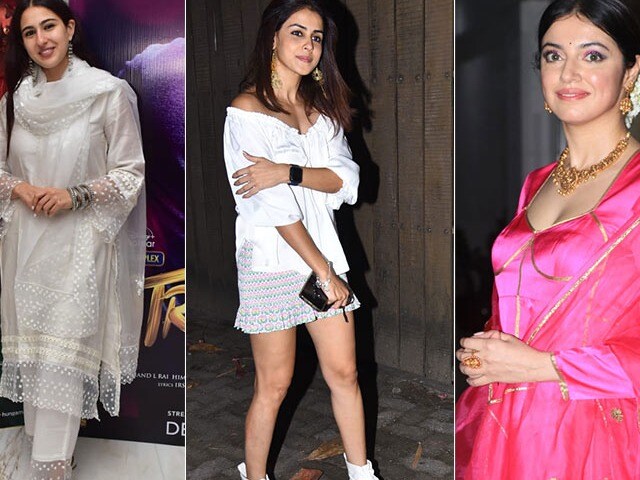 Movie Time For Genelia And Divya. Sara Was Busy With Her Atrangi Schedule