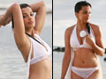 Mugdha sizzles in a white bikini