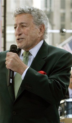 Singer Tony Bennett sings on the Today television show  in New York's Rockefeller Center. Bennett has recruited more than a dozen music heavyweights, including Bono, Paul McCartney and Barbra Streisand, to sing on his new album, Tony Bennett: Duets/An American Classic. The album of 18 songs, to be released Sept. 26,2006.
