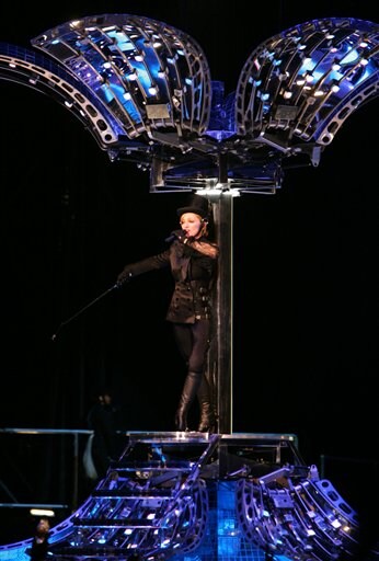 American pop star Madonna performs on stage during her concert in Osaka, western Japan.  Madonna kicked off her Confession Tour  in Japan.