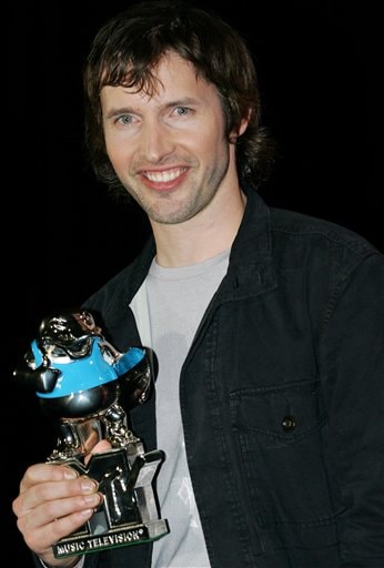 Blunt holds his Song of the Year award for Your Beautiful at the MTV Australia Music Video Awards in Sydney, Australia.