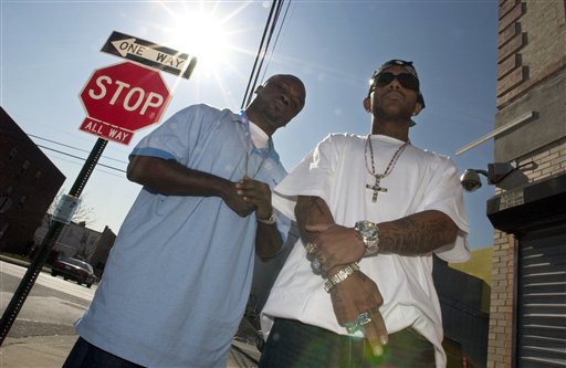 Music group Mobb Deep, from left, Kejuan Muchita, aka Havock, and Albert Johnson, aka Prodigy, are photographed in the Queens borough of New York.