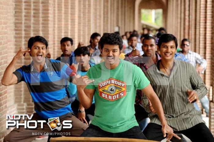 Almost a scene by scene remake of the superhit Bollywood movie <i>3 Idiots</i>, Nanban takes a dig at the loopholes in the Indian education system.