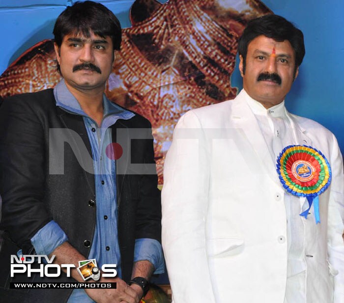 Srikanth and Nandamuri Balakrishna on stage together.