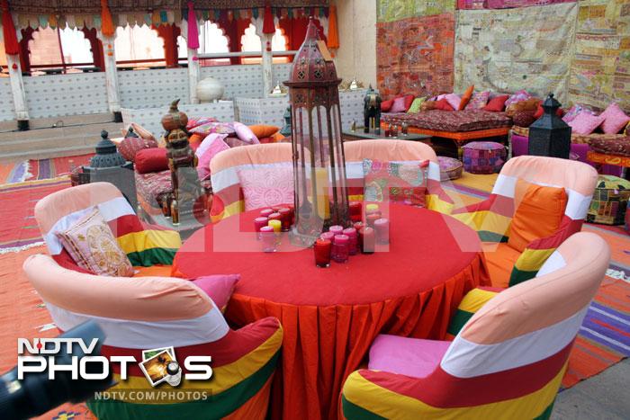 Brightly coloured tablecloths and chairs were set up all over the fort to make the guests comfortable. <br><br>(Photo Courtesy: Arun Harsh)