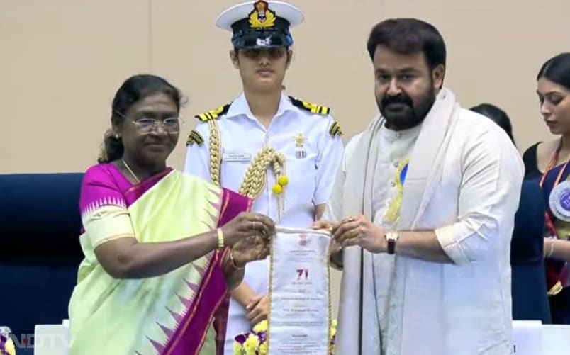 Superstar Mohanlal is honoured with the Dadasaheb Phalke Award, the country's highest recognition in cinema, for his contribution to Indian cinema.