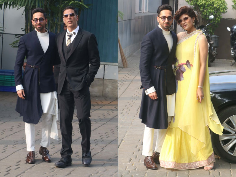 National Award Winner Ayushmann Khurrana And Akshay Kumar Fly Back From Delhi National Award Winner Ayushmann Khurrana And Akshay Kumar Fly Back From Delhi