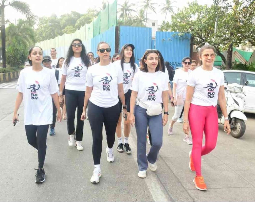 Neha Dhupia, Soha Ali Khan and Natasa Stankovic attended the GoFlo Run event in Mumbai (Image Courtesy: Varinder Chawla)