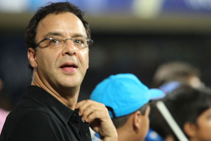 Filmmaker Vidhu Vinod Chopra watches from the stands during the 2010 DLF Indian Premier League T20 semi final match between Mumbai Indians and Royal Challengers Bangalore played at DY Patil Stadium on April 21, 2010 in Navi Mumbai, India. (Photo: IPL2010/Getty Images)