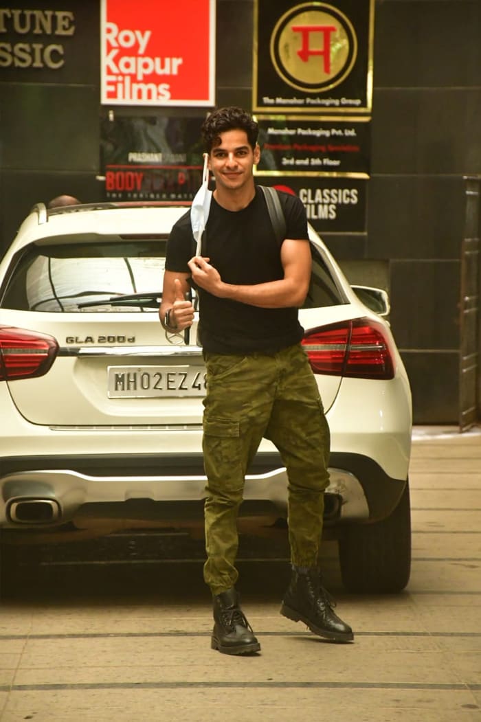 Meanwhile, a thumbs up from Ishaan Khatter, spotted outside his gym.