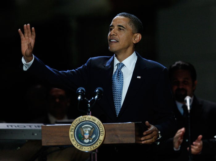 President Barack Obama speaks before performances celebrating Hispanic musical heritage on the South Lawn of the White House Tuesday, Oct. 13, 2009, in Washington. (Photo: AP Photo)