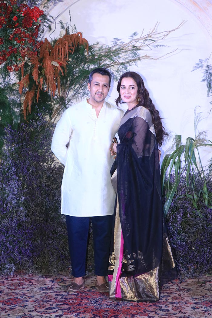 Dia Mirza posed with her husband Vaibhav Rekhi.