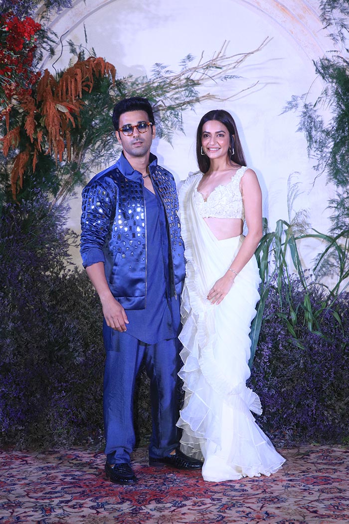 Kriti Kharbanda attended the reception with her boyfriend and actor Pulkit Samrat.