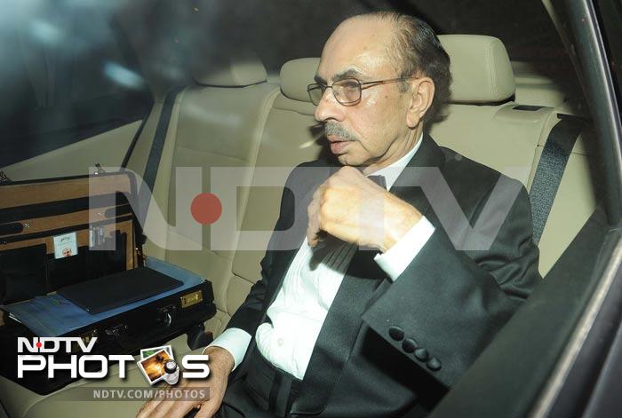 Party host Adi Godrej arrives.