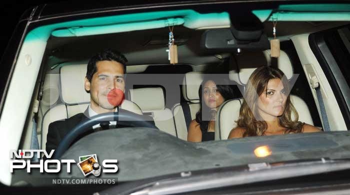 Dino Morea arrives for the party with girlfriend Nandita Mahtani.