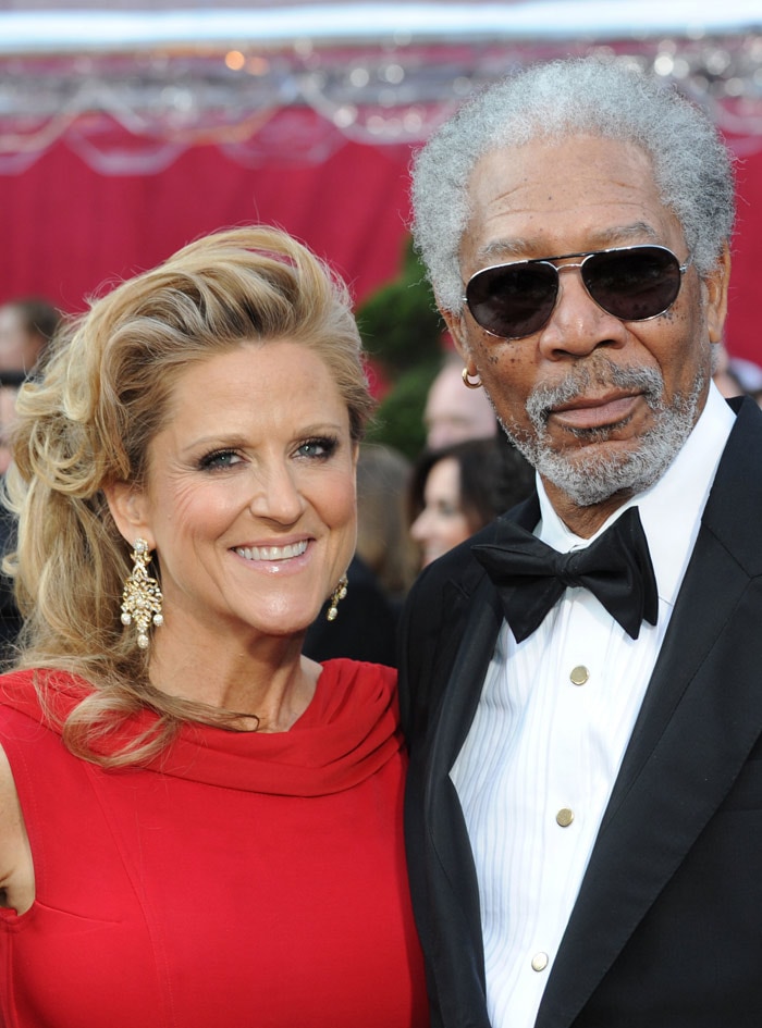 Nominee for Actor in a Leading Role Morgan Freeman arrives with his companion at the 82nd Academy Awards at the Kodak Theater in Hollywood, California on March 7, 2010. (Photo: AFP)