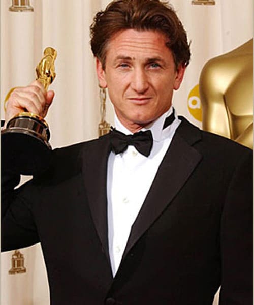 Sean Penn with his Best Actor award for <I>Mystic River</i> in 2004. Penn is nominated again this year for his performance in <I>Milk</i>.
