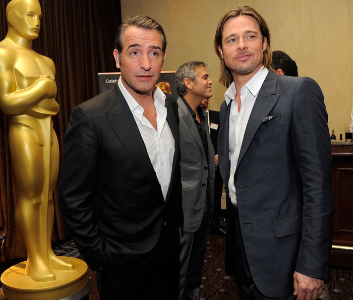 Oscar nominees Pitt, Clooney do power lunch