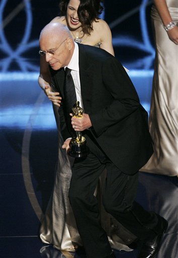 Actor Alan Arkin has fun accepting the Oscar for best supporting actor for his work in Little Miss Sunshine at the 79th Academy Awards