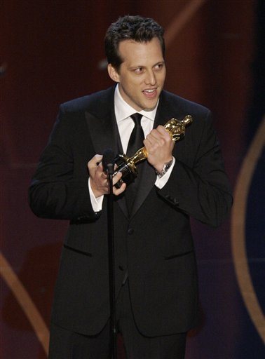 Ari Sandel accepts the Oscar for best live action short film for West Bank Story during the 79th Academy Awards