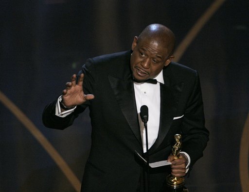 Actor Forest Whitaker accepts the Oscar for best actor for his work in The Last King of Scotland at the 79th Academy Awards