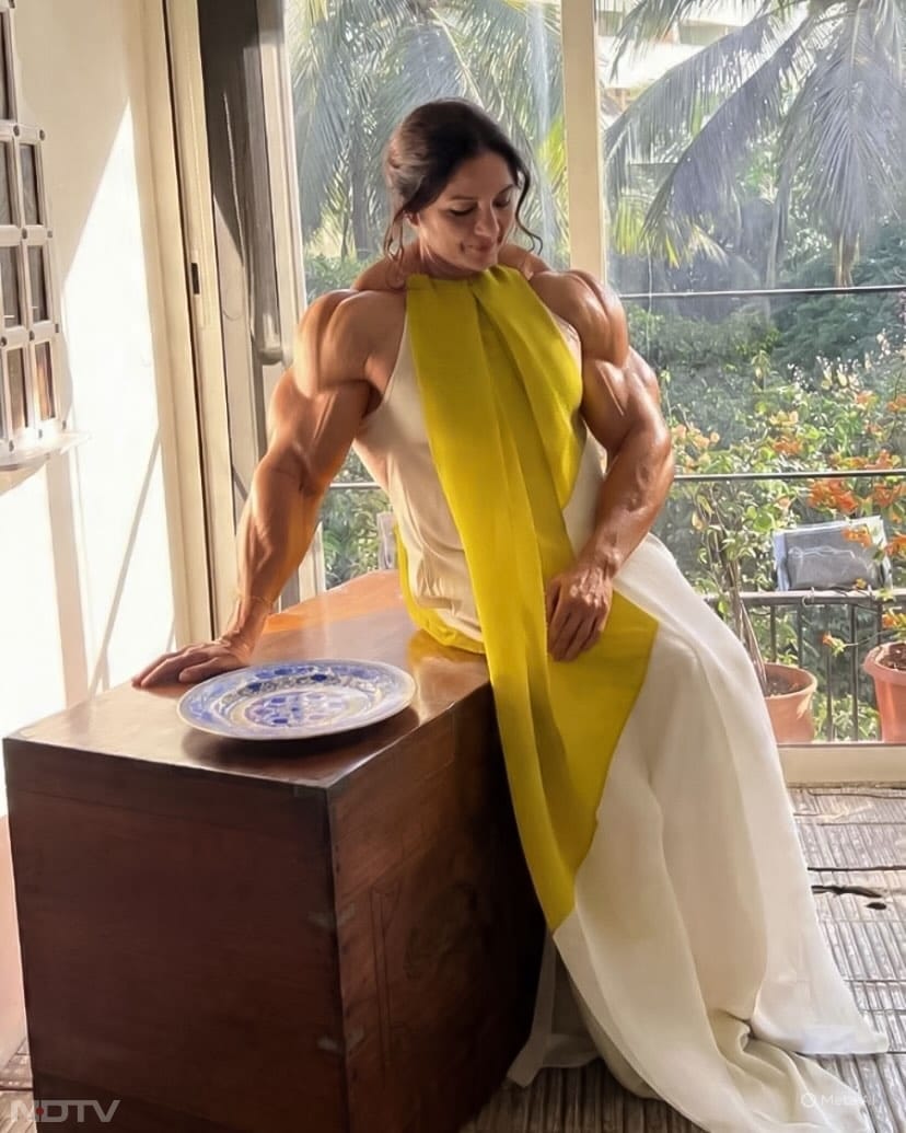 तस्वीरों में उनकी उभरी हुई बाइसेप्स और मस्कुलर बॉडी देखकर फैंस चौंक गए हैं.neena_gupta/Instagram