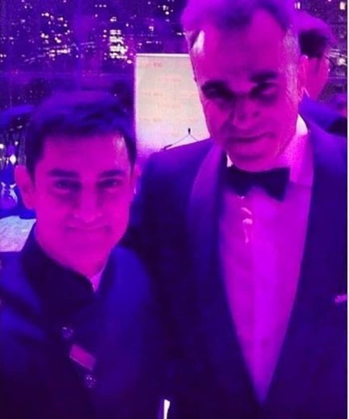 Aamir Khan at Time's 100 Most Influential People party on April 23<br>
Not only did Aamir Khan grab a coveted position on Time magazine's list of 100 Most Influential People, he also hung out with Oscar history-making actor Daniel Day-Lewis at the celebratory dinner in New York. This picture is photo evidence of the great time the two had together.