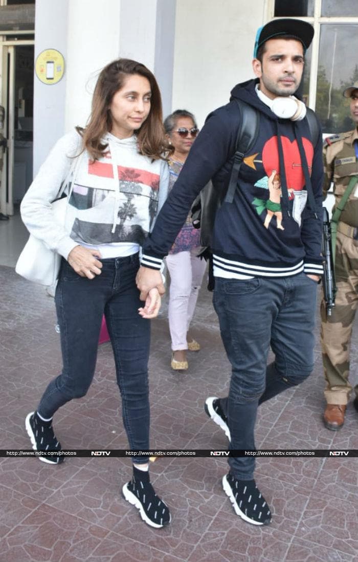 Anusha Dandekar was accompanied by boyfriend Karan Kundra.