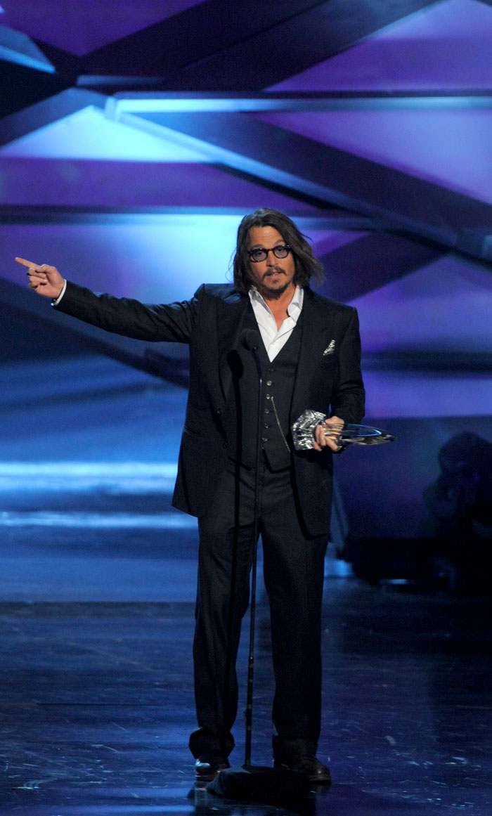 Johnny Depp won The People's Choice Award for Best Actor for his role as The Mad Hatter in <i>Alice In Wonderland.</i>