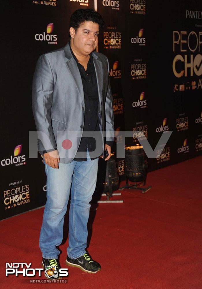 All suited-up, director Sajid Khan arrives for the awards function.