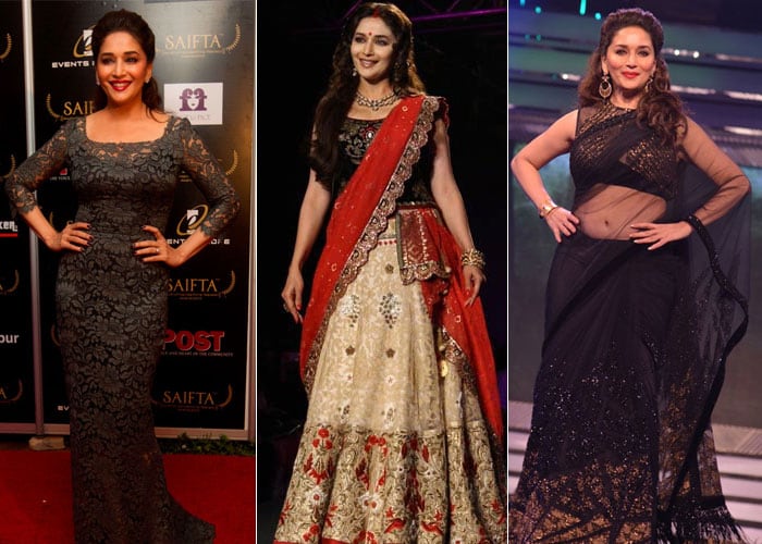 Madhuri Dixit: With the item number Ghagra from Ranbir Kapoor's hit film Yeh Jawani Hai Deewani, <i>Dhak Dhak</i> girl Madhuri Dixit proved nobody does it better than her. She is also a very popular judge on the dance reality show <i>Jhalak Dikhlaa Jaa</i>. After virtually ruling Bollywood for a decade with hits such as <i>Tezaab, Beta, Hum Aapke Hain Kaun and Dil Toh Pagal Hai</i>, the talented actress with the million dollar smile is now making her comeback with <i>Gulab Gang</i> and <i>Dedh Ishqiya</i>.<br><br>