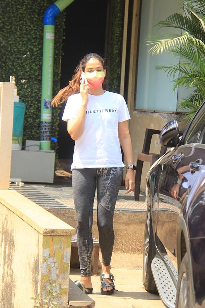 Mira Rajput was photographed in the city.