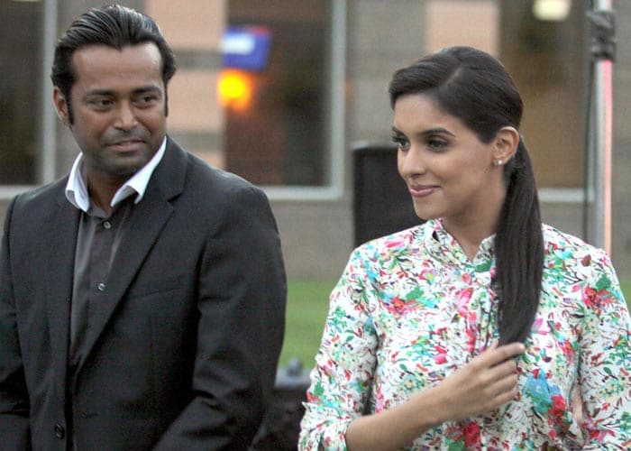 Asin with Leander Paes.