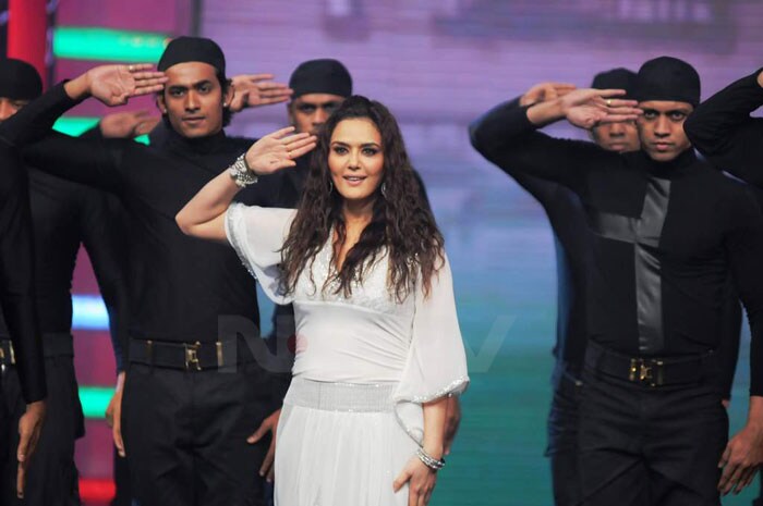 The patriotic Preity salutes.