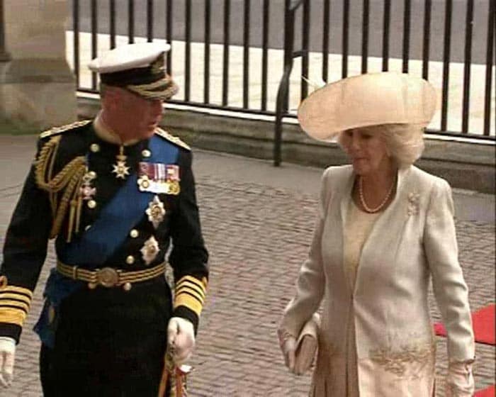 Prince Charles and Camilla arrive at the Westminster Abbey.