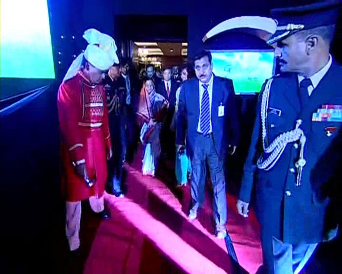 President of India Smt. Pratibha Devisingh Patil arriving at NDTV's Greenies Eco Awards.