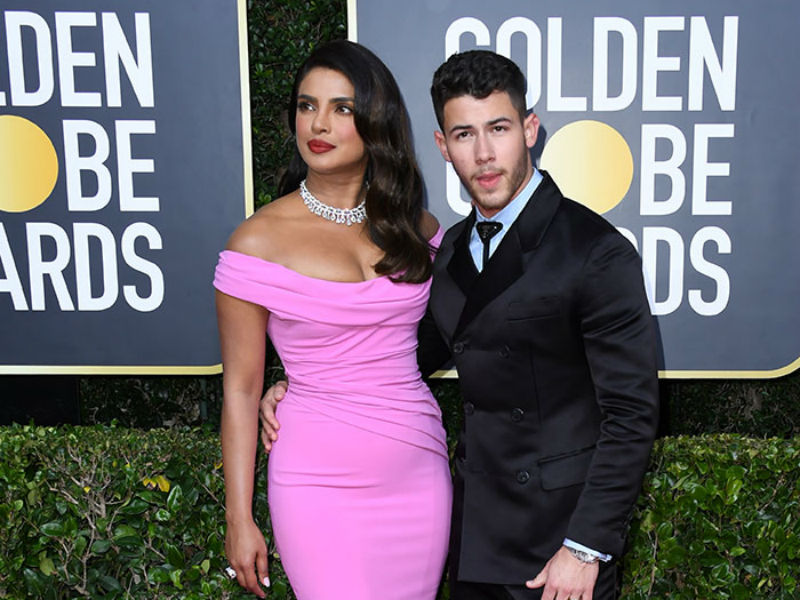 Priyanka Chopra Walks The Golden Globes Red Carpet, Nick Jonas By Her Side