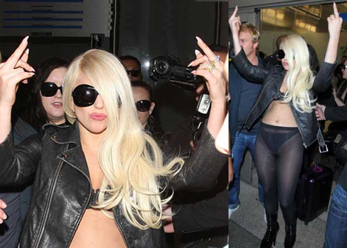 Lady Gaga flips off the paparazzi