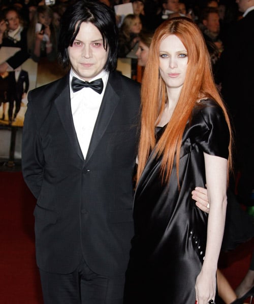<B>Say cheese please</b>: U.S. musician Jack White and model Karen Elson on the red carpet.
