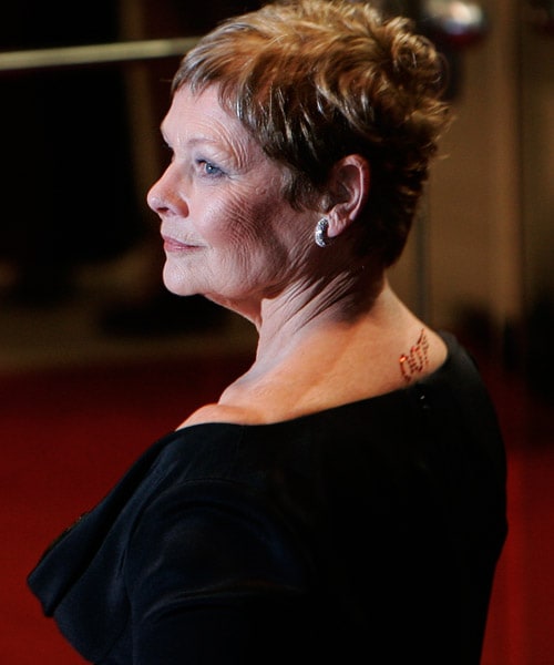 <B>The other royalty</b>: Dame Judi sported a jazzy 007 tattoo on her back.