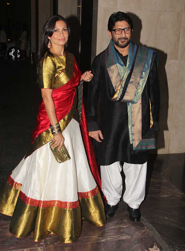 VJ-actress Maria Goretti, who was accompanied by her husband Arshad Warsi, looked lovely in Mayyur Girotra.