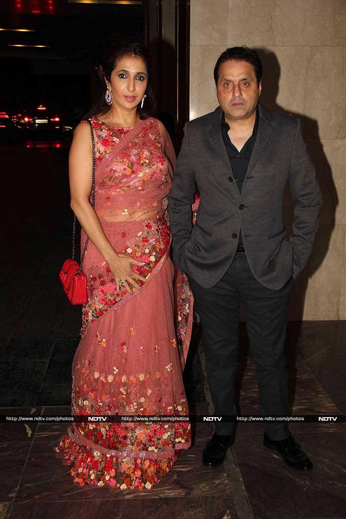 Producer couple Sunil and Krishika Lulla posed for a photograph.