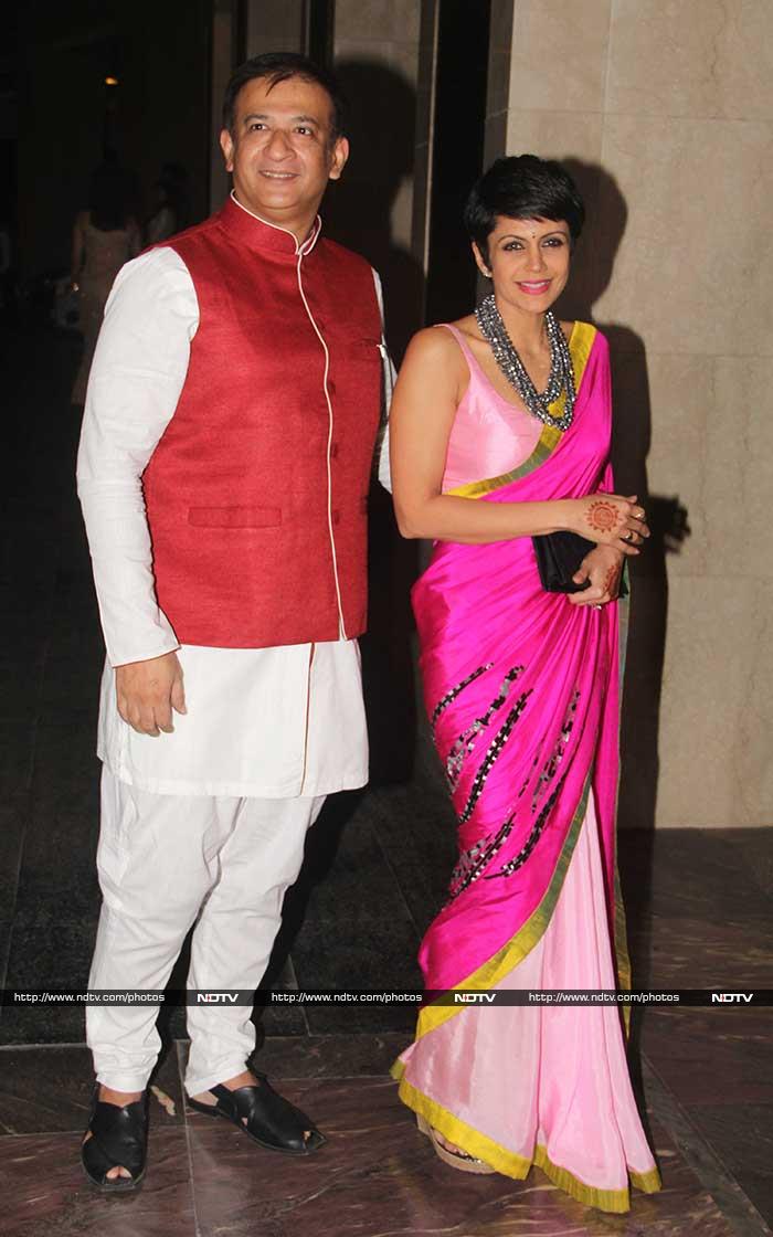 Actress Mandira Bedi was escorted by her husband Raj Kaushal.