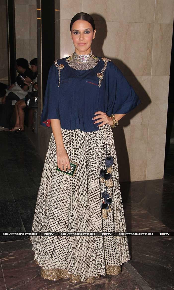 Neha Dhupia was ravishing in a Natasha J lehenga.