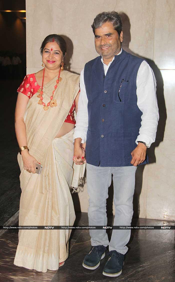 Filmmaker Vishal Bhardwaj and his wife Rekha were all smiles.