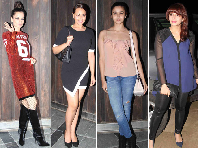 <i>Queen</i> Kangana's Royal Gathering: Sonakshi, Alia, Huma