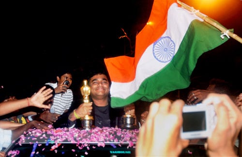 Hero's welcome for A R Rahman