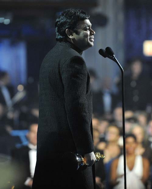 A R Rahman with his Oscars