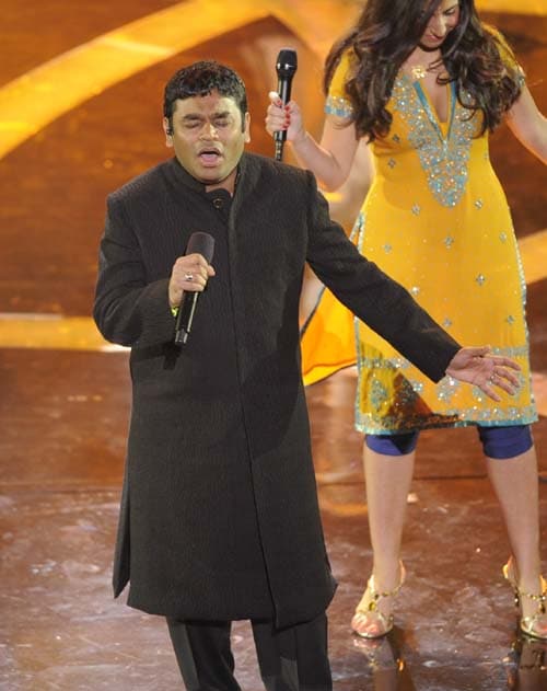 A R Rahman with his Oscars